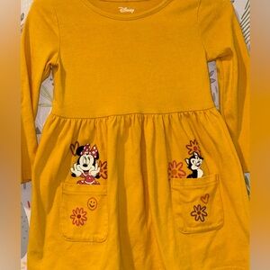 Disney Jumping Beans Minnie Mouse and Figaro Kitten Yellow Pocket Dress 18 mos